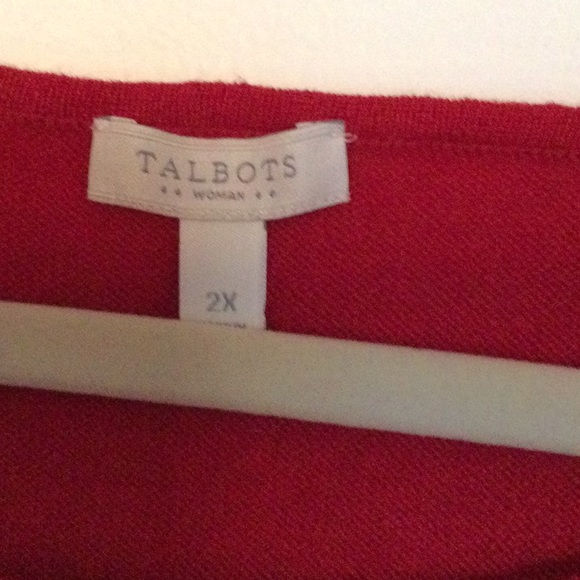 Talbots bright red cap sleeve sweater top2X - Picture 2 of 3